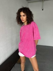 Marškinėliai oversize pink - Image 3