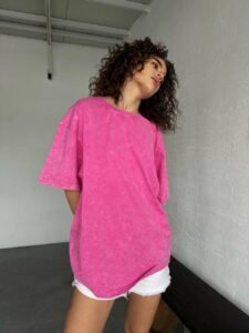 Marškinėliai oversize pink - Image 2