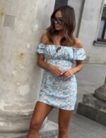 Lininė Suknelė "Sky Blue Flowers" - Image 3