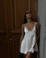 Šilkinė suknelė Elegant white - Image 2