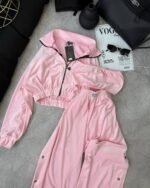 Trijų dalių veliūro kostiumas Baby Pink - Image 3