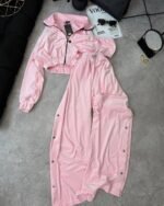 Trijų dalių veliūro kostiumas Baby Pink - Image 2