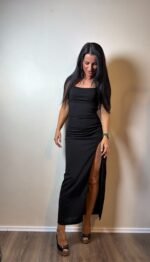 Juoda elegantiška suknelė - Image 3